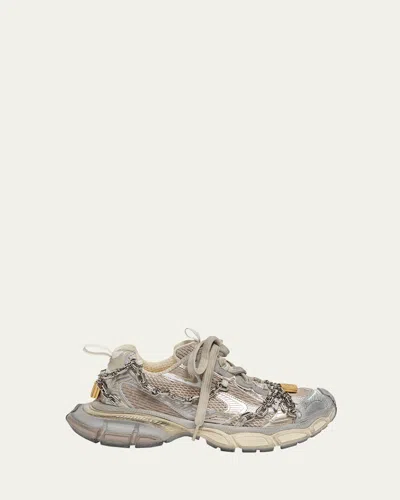 Balenciaga Men's 3xl Chain Mesh Fashion Sneakers In Multi