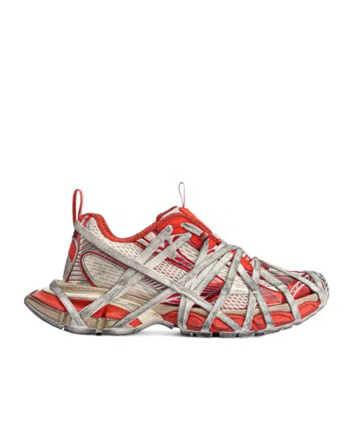 Balenciaga Men's 3xl Extreme Lace Sneaker  In Orange/beige In 7597 Orange/beige