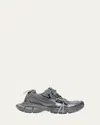 Balenciaga 3xl Distressed Mesh And Rubber Sneakers In Gray