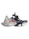 Balenciaga 3xl Split Logo Nylon And Mesh Sneakers In Multi