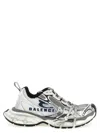 Balenciaga 3xl Split Logo Nylon And Mesh Sneakers In Gray