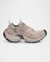 Balenciaga Men Cappuccino Mesh And Rubber 6xl Sneakers In Brown