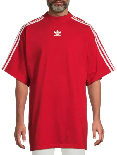 Balenciaga Men's Adidas X  Oversized T-shirt In Red