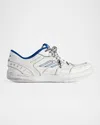 Balenciaga Hamptons Worn-out Sneakers In White And Blue In White