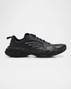Balenciaga Monday Black Low Top Sneakers With Logo Detail And Embossed Size On The Rear In Leather And Fabric M In Black