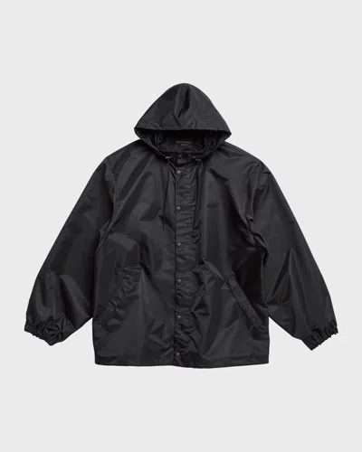 Balenciaga Men & Apos;s Tape Type Short Windbreaker In Black
