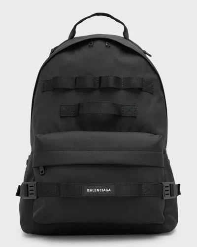 Balenciaga Men's Army Medium Multicarry Backpack In 1000 Black
