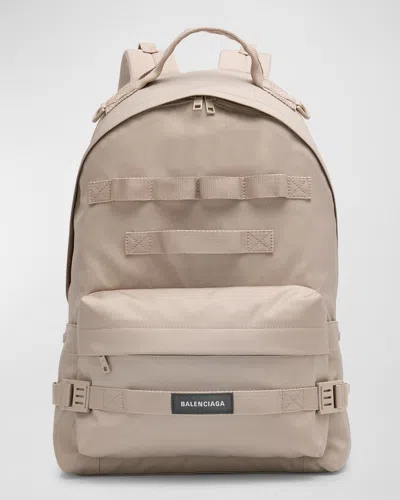 Balenciaga Men's Army Medium Multicarry Backpack In Brown
