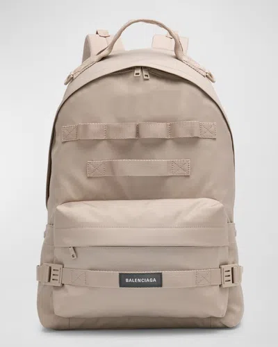 Balenciaga Men's Army Medium Multicarry Backpack In 9706 Stone Beige