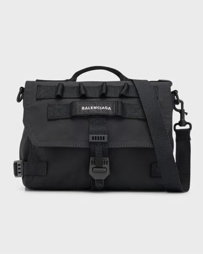 Balenciaga Men's Army Messenger Bag In 1000 Black