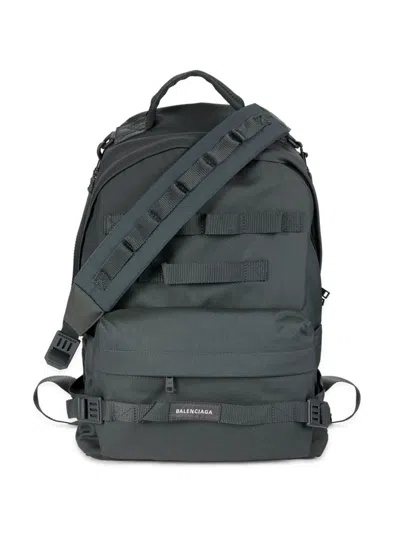 Balenciaga Men's Army Multicarry Tactical Backpack In Green