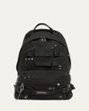 Balenciaga Military Medium Backpack With Safety Pin Embellishments In Black