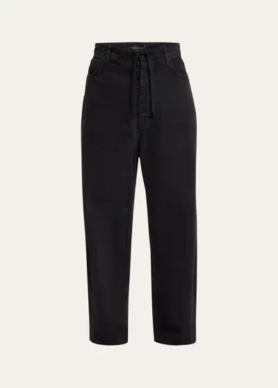 Balenciaga Men's Baggy Denim Jeans In Black