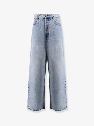 Balenciaga Men Light Blue Denim Baggy Jeans