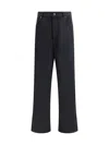 Balenciaga Loose Fit Denim Trousers In Black