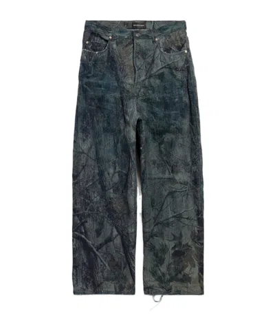 Balenciaga Men's Baggy Pants In Brown In Blue