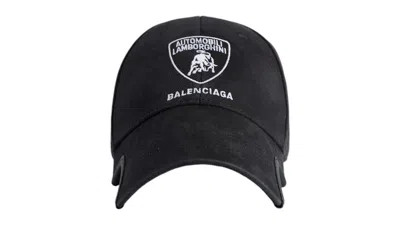 Pre-owned Balenciaga Men's  Automobil Lamborghini Cap In Black