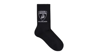 Pre-owned Balenciaga Men's  Automobil Lamborghini Socks In Black/white In Multi