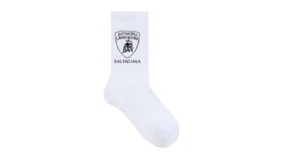 Pre-owned Balenciaga Men's  Automobil Lamborghini Socks In White/black In Multi