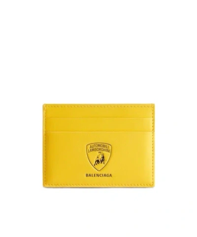 Balenciaga Men's   Automobili Lamborghini Card Holder  In Yellow