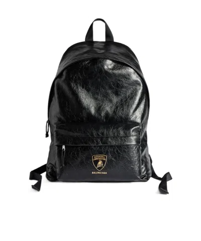 Balenciaga Men's   Automobili Lamborghini Explorer Backpack  In Black