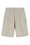 Balenciaga Elastic Waistband Raw Hem Side Pockets Shorts In Metallic