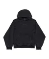 Balenciaga Hoodie With Front Pocket And Ribbed Cuffs In Black