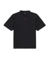 Balenciaga Black Crewneck T-shirt With Logo On The Front And On The Back In Cotton Man In Black