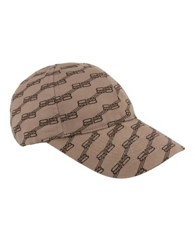 Pre-owned Balenciaga Men's  Bb Monogram Baseball Cap In Beige In Sand
