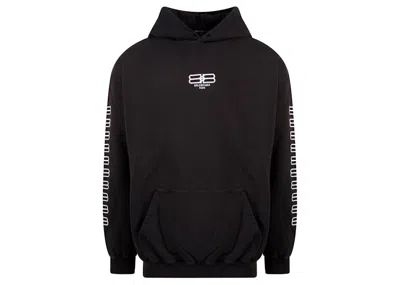 Pre-owned Balenciaga Men's  Bb Pixel Embroidery Sweatshirt In Black
