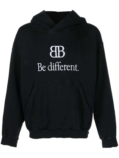 Pre-owned Balenciaga Men's  Be Different Hoodie In Black