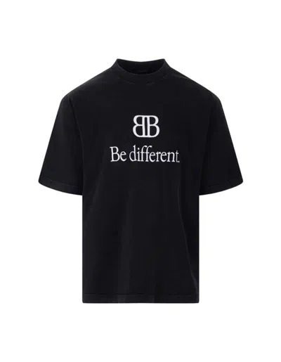 Pre-owned Balenciaga Men's  Be Different T-shirt In Black