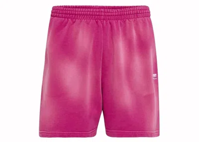 Pre-owned Balenciaga Men's  Campaign Logo Sweatshorts In Dark Fuchsia In Purple