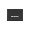 Balenciaga Logo-print Grained Leather Card Holder Accessories In Black