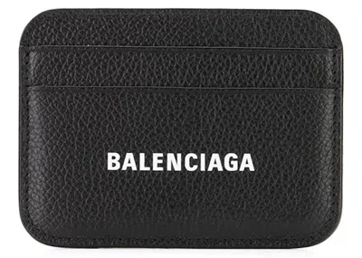 Pre-owned Balenciaga Men's  Cash Logo Card Holder In Black/white