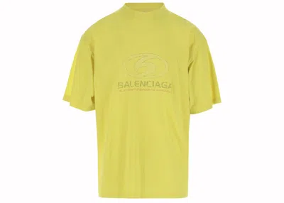 Pre-owned Balenciaga Men's  Cotton Surfer Logo T-shirt In Yellow