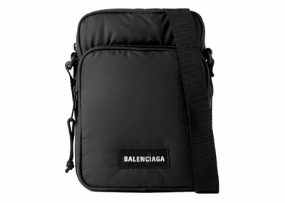 Pre-owned Balenciaga Men's  Crossbody Explorer Zip Bag In Black