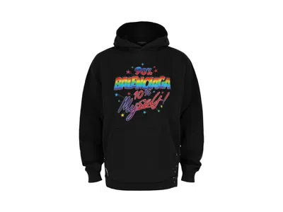 Pre-owned Balenciaga Men's  Distressed Graphic Hoodie In Washed Black