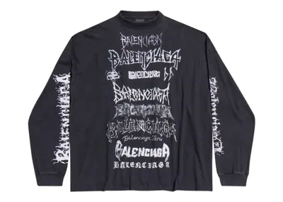 Pre-owned Balenciaga Men's  Diy Metal Longsleeve Medium Fit T-shirt In Black/white In Multi
