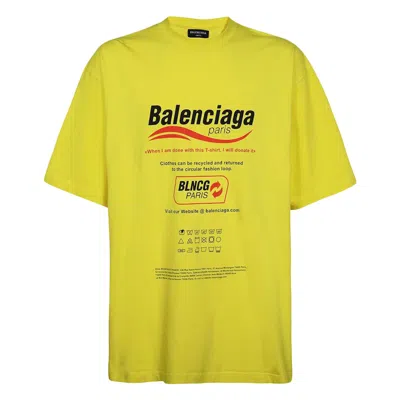 Pre-owned Balenciaga Men's  Dry Cleaning Boxy T-shirt In Yellow
