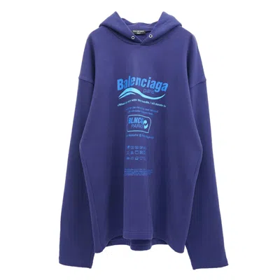 Pre-owned Balenciaga Men's  Dry Cleaning Logo Hoodie In Blue