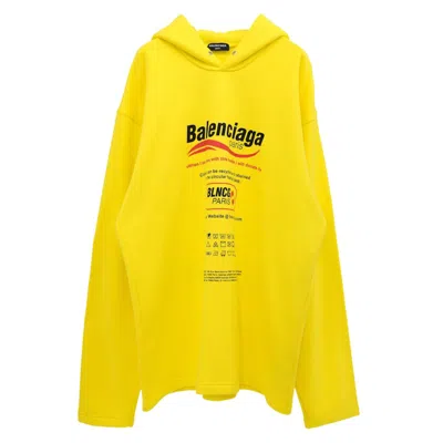 Pre-owned Balenciaga Men's  Dry Cleaning Logo No Rib Hoodie In Yellow