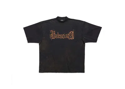 Pre-owned Balenciaga Men's  Heavy Metal Large Fit T-shirt In Faded In Black