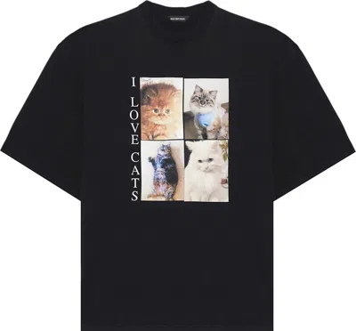 Pre-owned Balenciaga Men's  I Love Cats T-shirt In Black