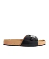 Balenciaga Men's  I Scholl Flat Sandal In Black In Black