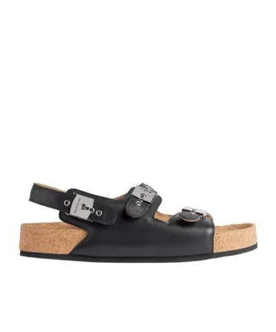 Balenciaga Men's  I Scholl Flat Sandal In Black