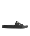 Balenciaga X Scholl Logo Pool Slides In Black