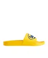 Balenciaga Men's  I Scholl Pool Slide Sandal In Yellow/blue In Yellow/blue
