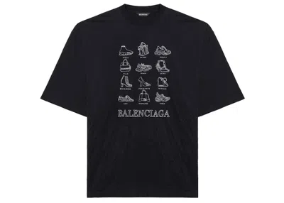 Pre-owned Balenciaga Men's  Icons Xl T-shirt In Black/white