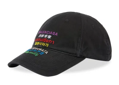 Pre-owned Balenciaga Men's  Languages Cap In Black